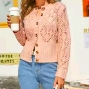 3/55$ - Pink Knit Women's Cardigan
